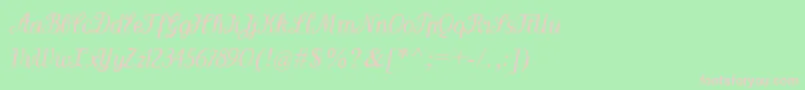 WenceslasOblique Font – Pink Fonts on Green Background