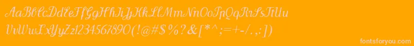 WenceslasOblique Font – Pink Fonts on Orange Background