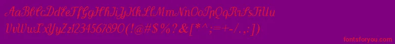 WenceslasOblique Font – Red Fonts on Purple Background