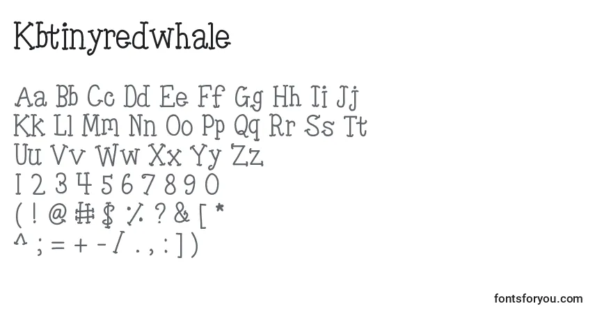 Schriftart Kbtinyredwhale – Alphabet, Zahlen, spezielle Symbole