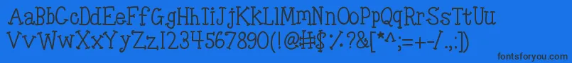 Kbtinyredwhale Font – Black Fonts on Blue Background