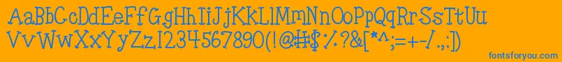 Kbtinyredwhale Font – Blue Fonts on Orange Background