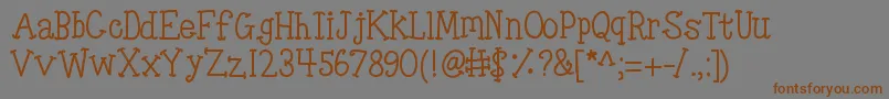 Kbtinyredwhale Font – Brown Fonts on Gray Background