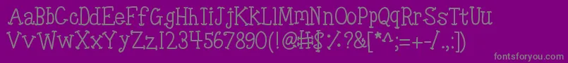 Kbtinyredwhale Font – Gray Fonts on Purple Background