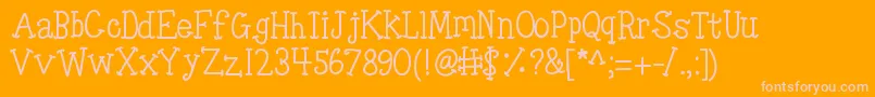 Kbtinyredwhale Font – Pink Fonts on Orange Background