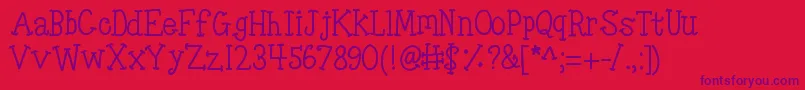 Kbtinyredwhale Font – Purple Fonts on Red Background