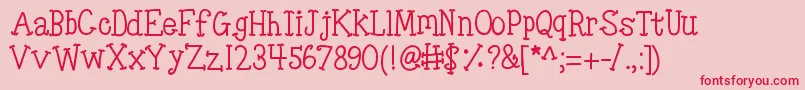 Kbtinyredwhale Font – Red Fonts on Pink Background