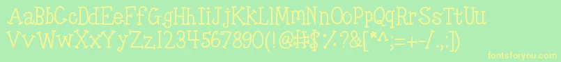 Kbtinyredwhale Font – Yellow Fonts on Green Background