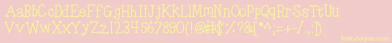 Kbtinyredwhale Font – Yellow Fonts on Pink Background