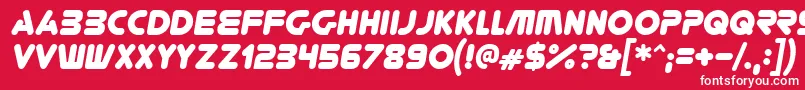 Czcionka Youregone ffy – białe czcionki na czerwonym tle