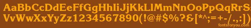 Korinnablackatt Font – Orange Fonts on Brown Background
