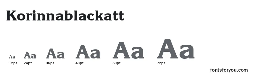 Размеры шрифта Korinnablackatt