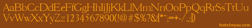 Шрифт GascogneXlight – оранжевые шрифты на коричневом фоне