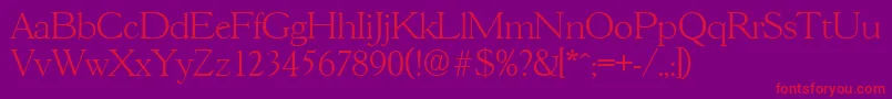 GascogneXlight Font – Red Fonts on Purple Background