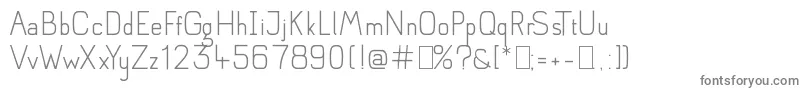 Anglean-fontti – harmaat kirjasimet valkoisella taustalla