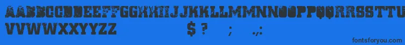 Ignorelanda Font – Black Fonts on Blue Background
