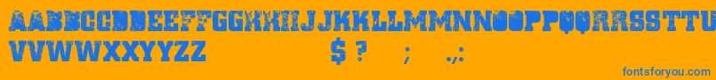 Ignorelanda Font – Blue Fonts on Orange Background