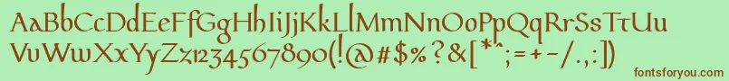 Pfeffermediaeval Font – Brown Fonts on Green Background