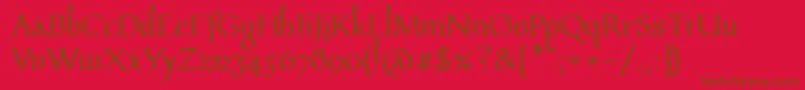 Pfeffermediaeval Font – Brown Fonts on Red Background