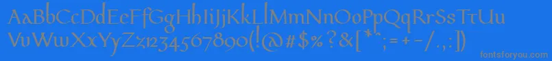 Pfeffermediaeval-Schriftart – Graue Schriften auf blauem Hintergrund