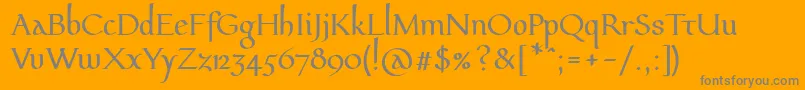 Pfeffermediaeval Font – Gray Fonts on Orange Background