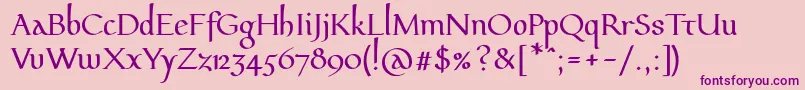 Pfeffermediaeval Font – Purple Fonts on Pink Background