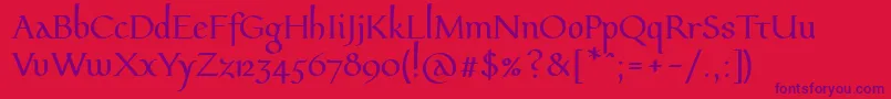 Fonte Pfeffermediaeval – fontes roxas em um fundo vermelho