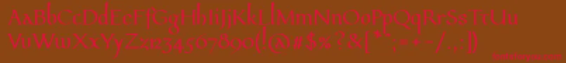 Pfeffermediaeval Font – Red Fonts on Brown Background