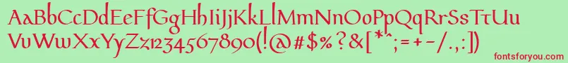 Pfeffermediaeval Font – Red Fonts on Green Background