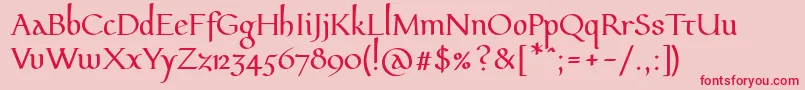 Pfeffermediaeval Font – Red Fonts on Pink Background