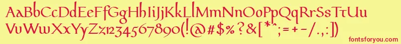 Pfeffermediaeval Font – Red Fonts on Yellow Background