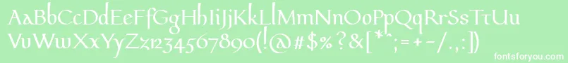 Pfeffermediaeval Font – White Fonts on Green Background