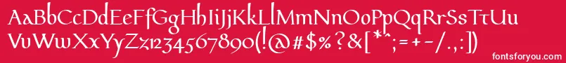 Pfeffermediaeval Font – White Fonts on Red Background