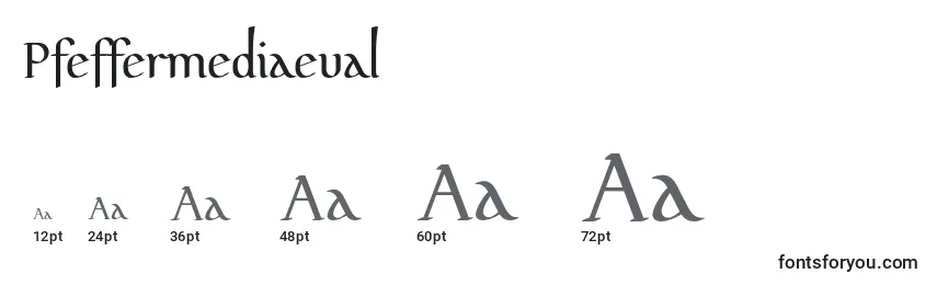 Размеры шрифта Pfeffermediaeval