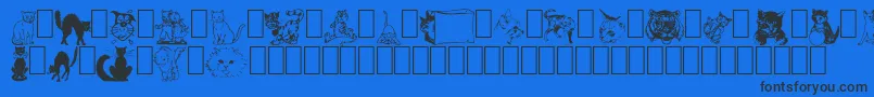 Шрифт NewDingcats – чёрные шрифты на синем фоне