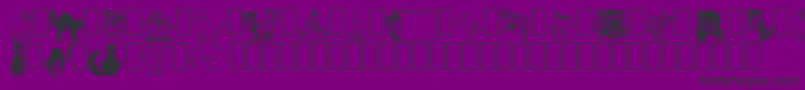 NewDingcats-Schriftart – Schwarze Schriften auf violettem Hintergrund