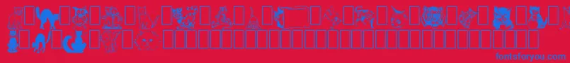 Czcionka NewDingcats – niebieskie czcionki na czerwonym tle