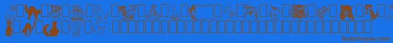 NewDingcats Font – Brown Fonts on Blue Background