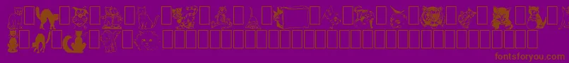 NewDingcats-Schriftart – Braune Schriften auf violettem Hintergrund