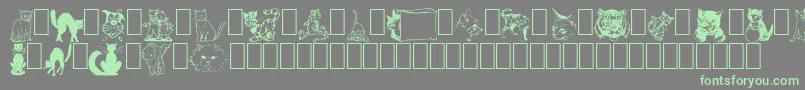 Fonte NewDingcats – fontes verdes em um fundo cinza