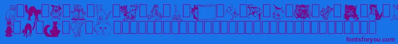 NewDingcats Font – Purple Fonts on Blue Background