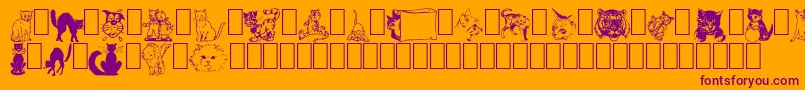 NewDingcats Font – Purple Fonts on Orange Background