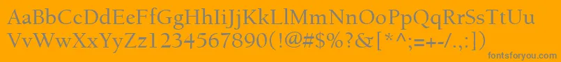 Weitere Informationen zur ItcBerkeleyOldstyleLtMedium-Schriftart ItcBerkeleyOldstyleLtMedium-Schriftart – Graue Schriften auf orangefarbenem Hintergrund