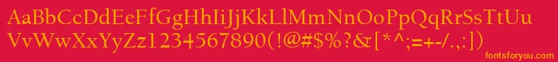 ItcBerkeleyOldstyleLtMedium Font – Orange Fonts on Red Background