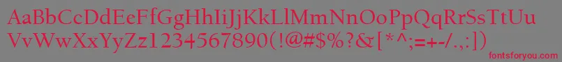 ItcBerkeleyOldstyleLtMedium Font – Red Fonts on Gray Background