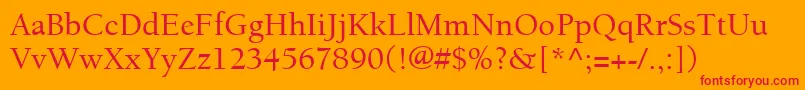 ItcBerkeleyOldstyleLtMedium Font – Red Fonts on Orange Background