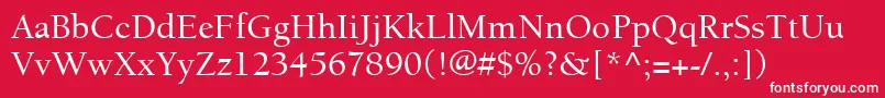 ItcBerkeleyOldstyleLtMedium Font – White Fonts on Red Background