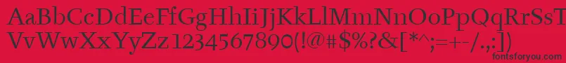 TyfaItcBook Font – Black Fonts on Red Background