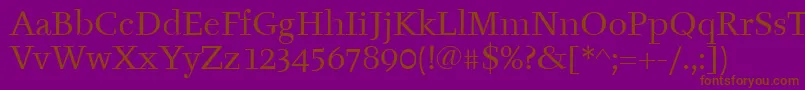 TyfaItcBook Font – Brown Fonts on Purple Background