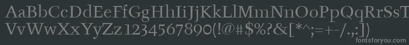 フォントTyfaItcBook – 黒い背景に灰色の文字